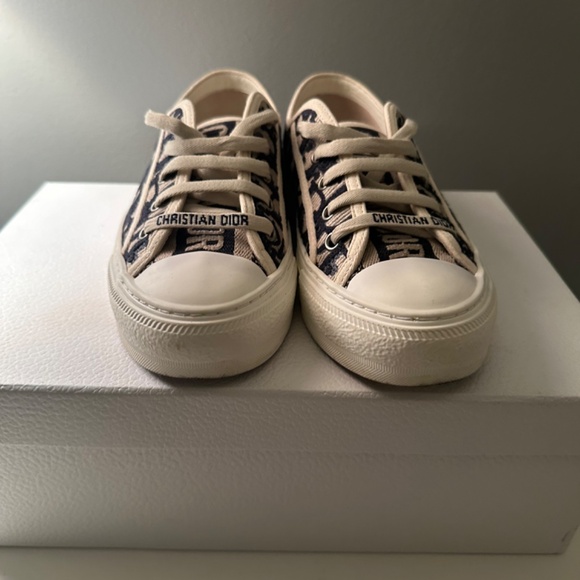 Walk'n'Dior Sneaker Deep Blue Dior Oblique Embroidered Cotton - Picture 2 of 5